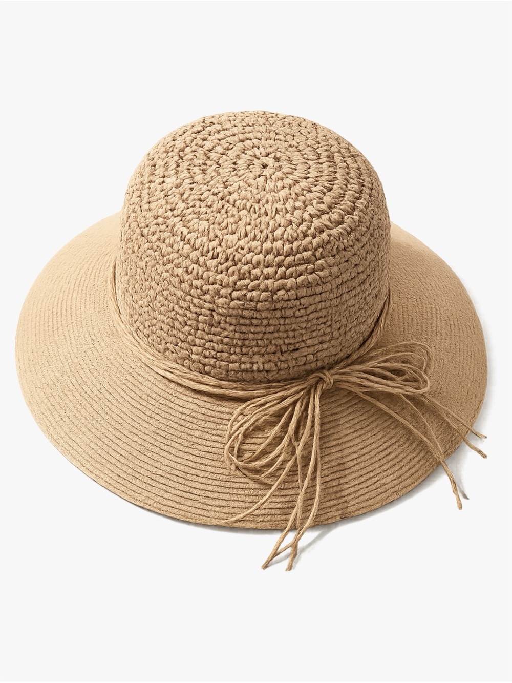 NWT FURTALK Woven Wide Brim Straw Sun Hat Beige UPF 80+ Women’s Size M/L